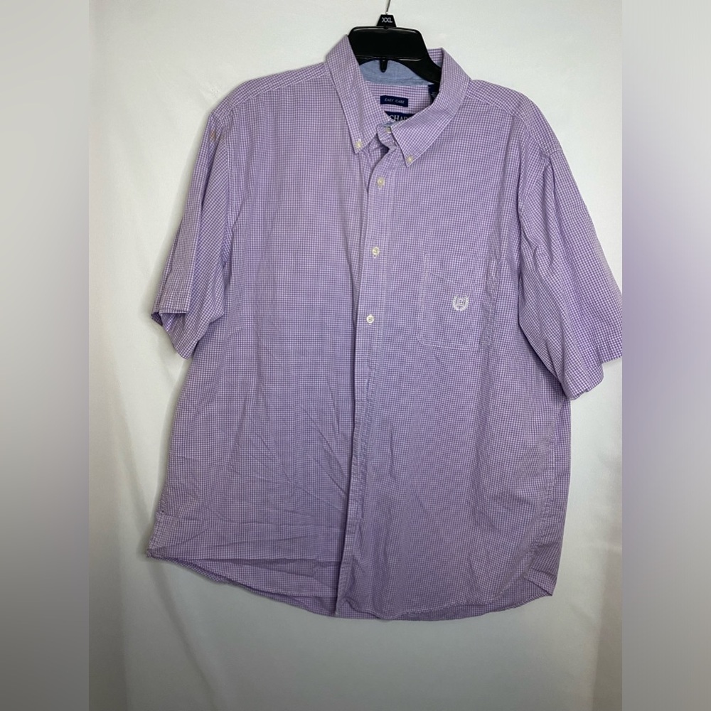 Men’s - XXL - Chaps - Short sleeve button down - purple plaid